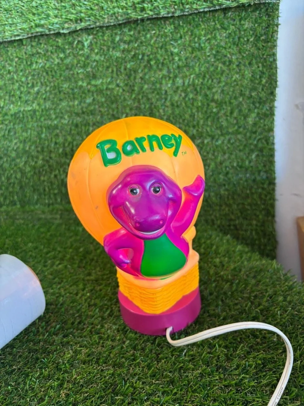 Vintage 1992 Barney Dinosaur Hot Air Balloon Lamp Happiness Express Night Light